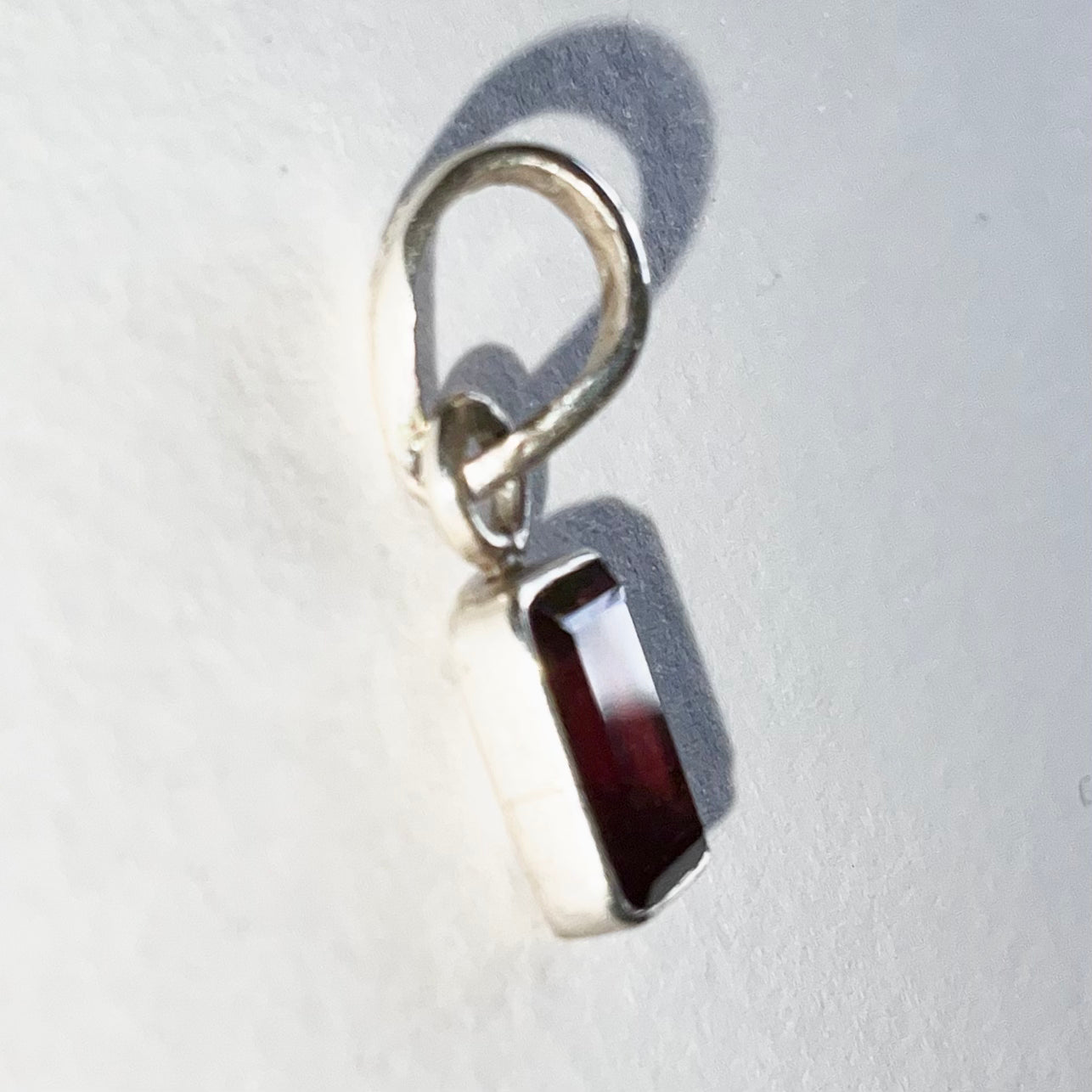 Red Garnet and Sterling Silver Pendant