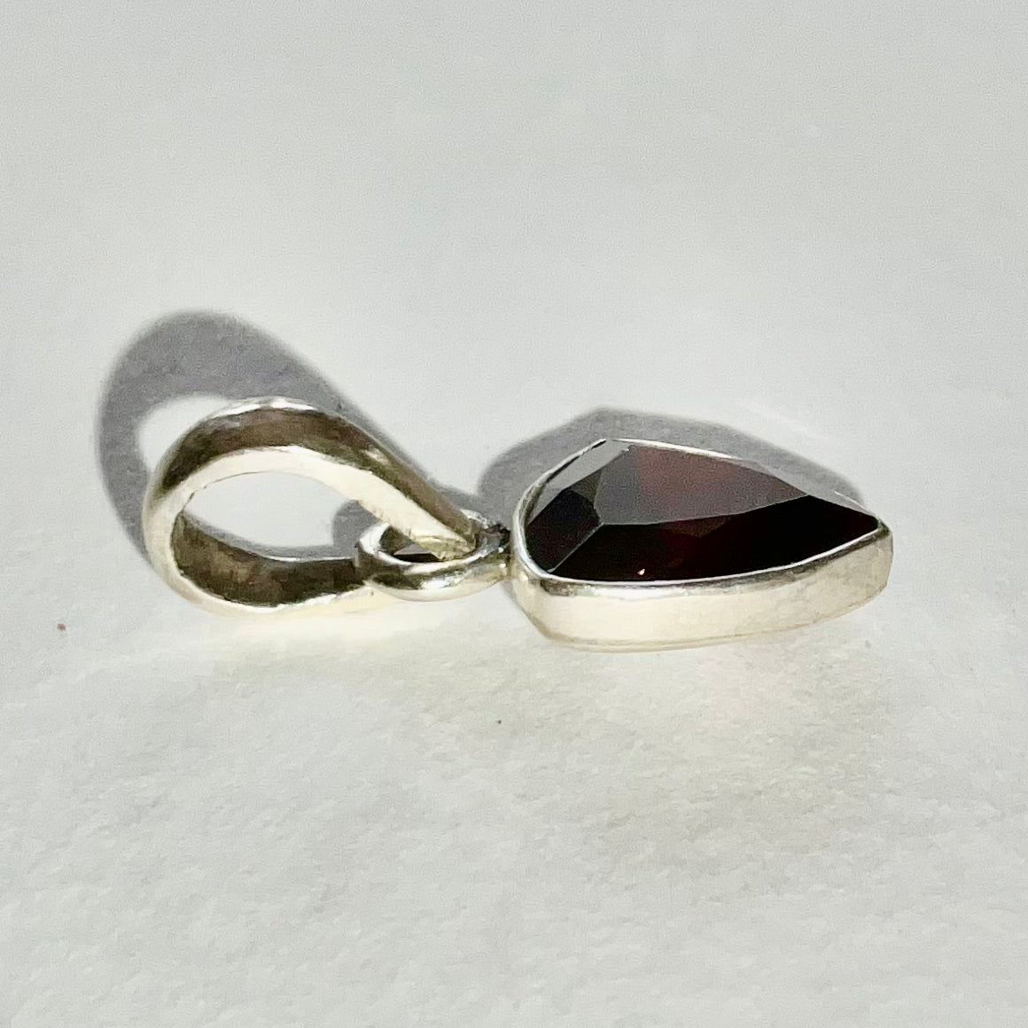 Red Garnet and Sterling Silver Pendant