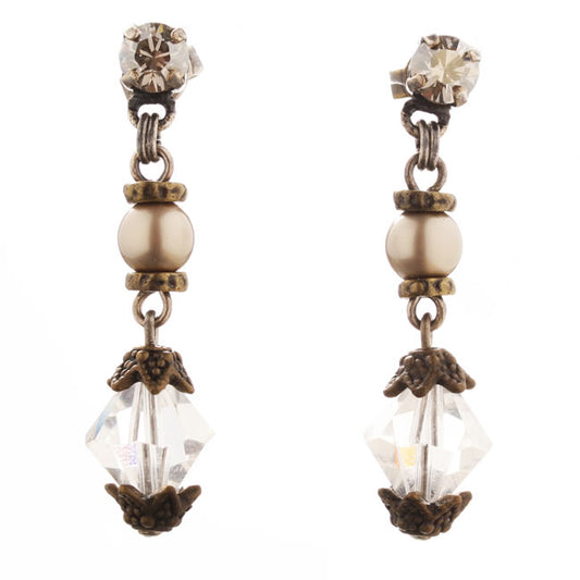 Konplott, Ad Originum Drop Earrings, Black/Silver