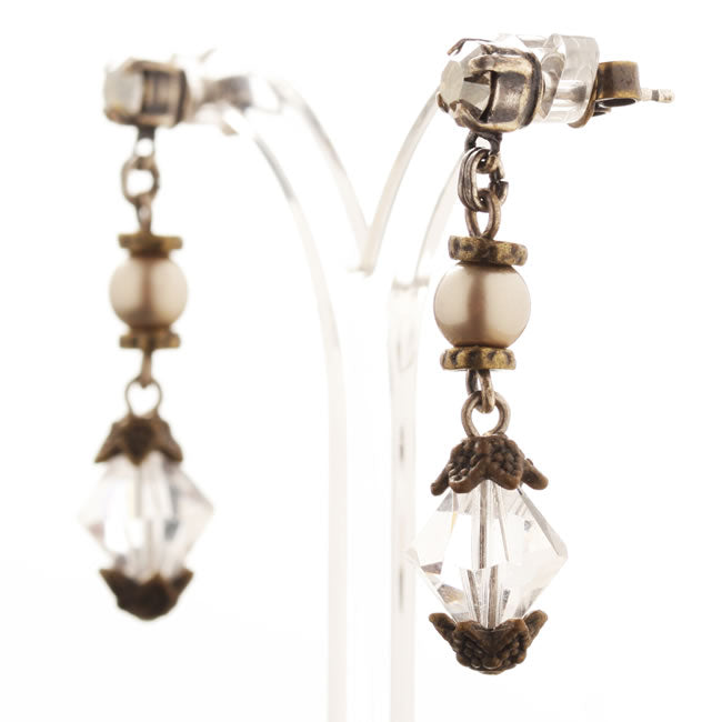 Konplott, Ad Originum Drop Earrings, Black/Silver