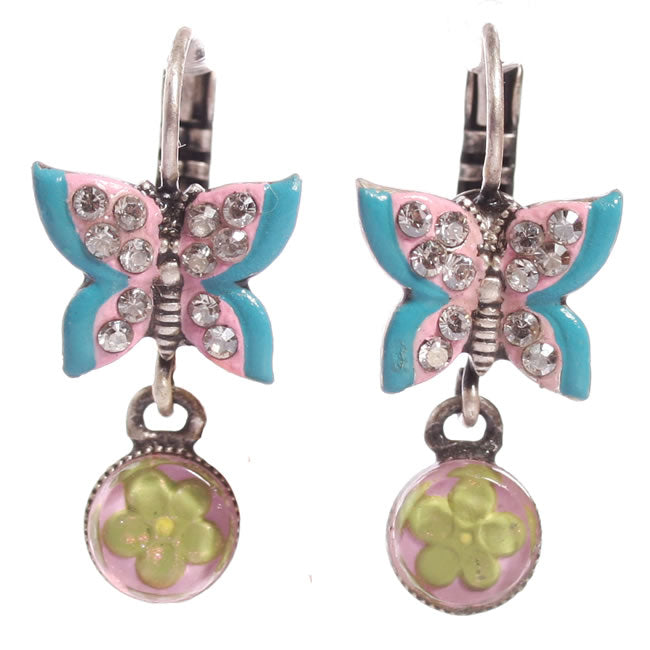 Konplott, Love Lost Love Found Butterfly Earrings, Pink/Blue/Silver