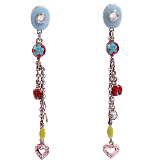 Konplott, Love Lost Love Found Long Earrings With Opening Lockets, Multi/Silver