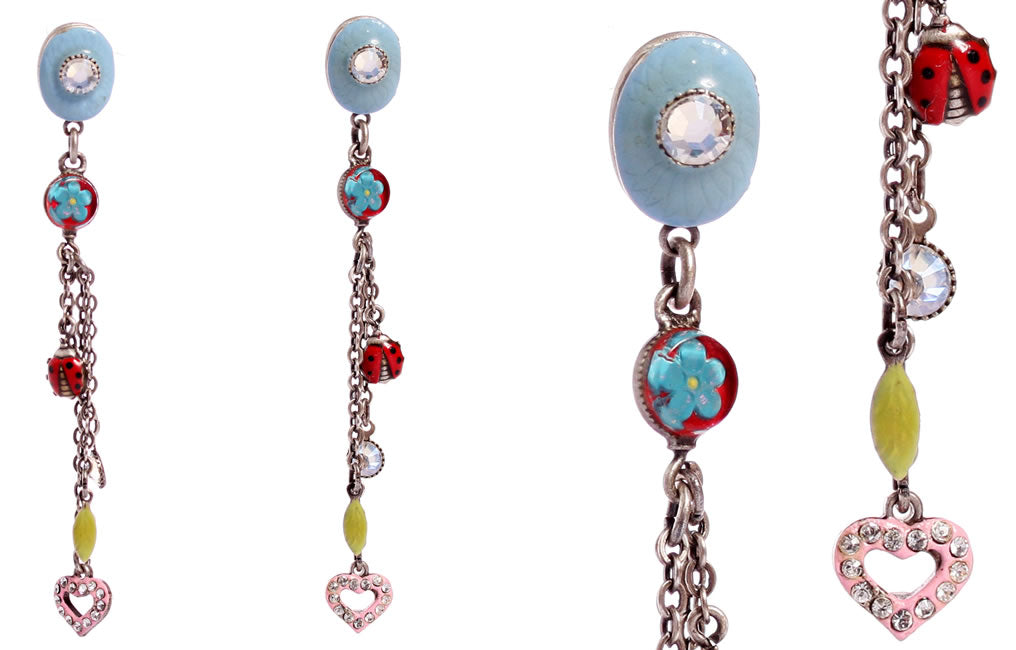 Konplott, Love Lost Love Found Long Earrings With Opening Lockets, Multi/Silver