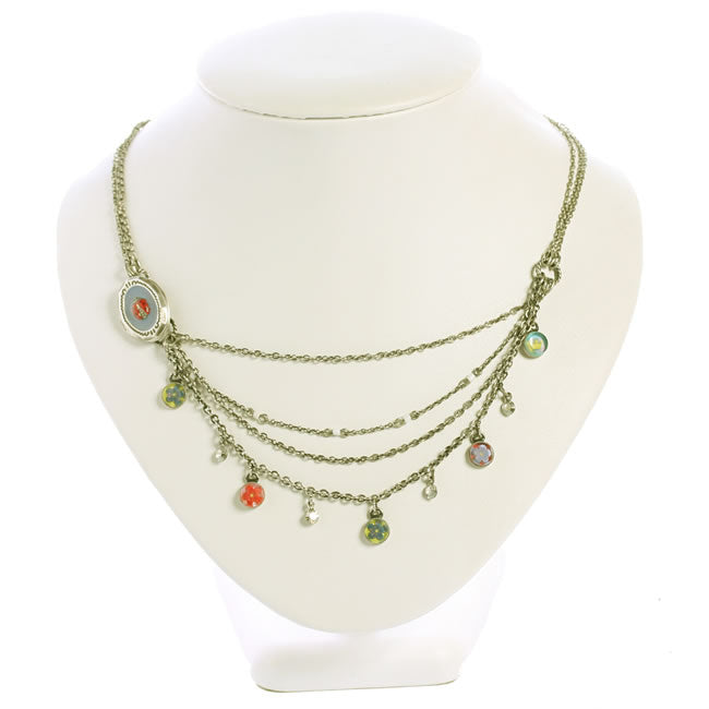 Konplott, Love Lost Love Found Asymetric Necklace With Opening Locket, Multi/Silver