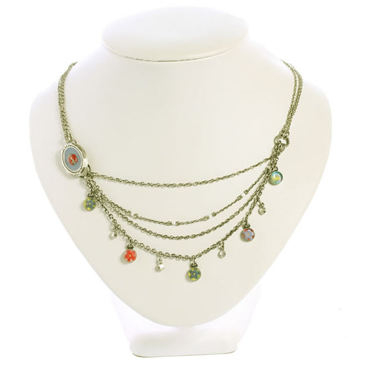 Konplott, Love Lost Love Found Asymetric Necklace With Opening Locket, Multi/Silver