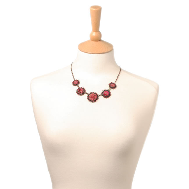 Konplott, Kalinka Medium All around Necklace Red/Pink/Gold, Red,Pink,Gold