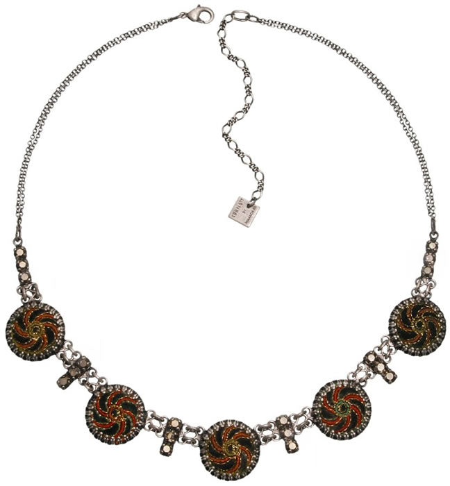 Konplott, Kalinka Smaller All around Necklace Green/Brown/Silver, Green,Brown,Silver