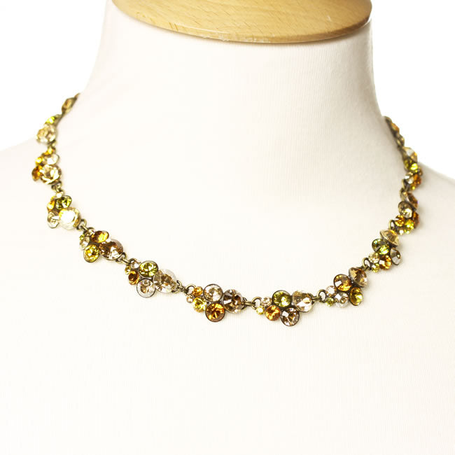 Konplott, Petit Glamour Wonderful All Around Necklace, Orange/Yellow/Gold