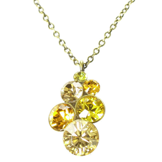 Konplott, Petit Glamour Crystal Bunch Pendant, Orange/Yellow/Gold