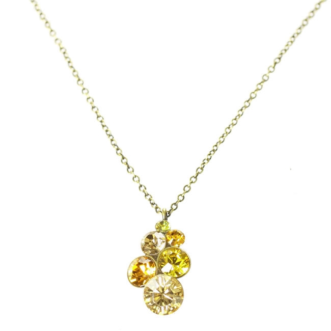 Konplott, Petit Glamour Crystal Bunch Pendant, Orange/Yellow/Gold