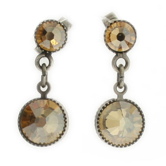 Konplott, Waterfalls Small Drop Earrings, Brown/Silver