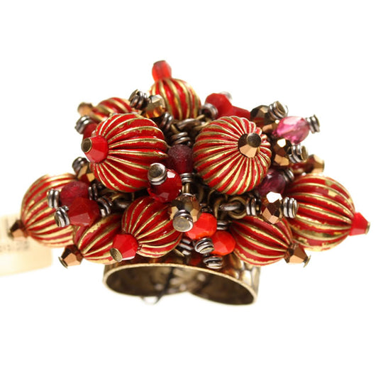 Konplott, Indianafrica Adjustable Ring, Red,Gold