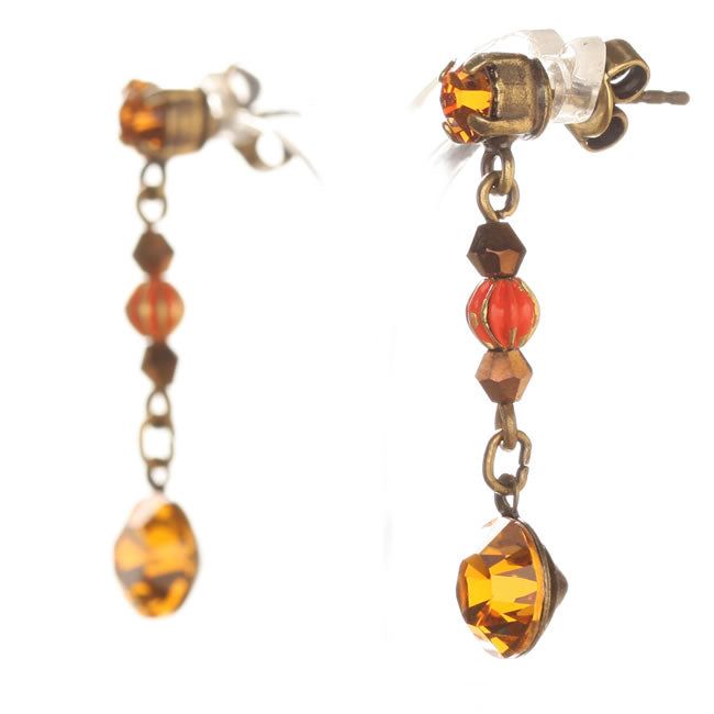 Konplott, Indianafrica Earrings, Orange,Gold