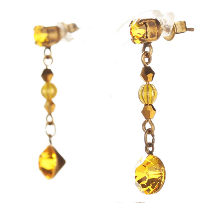 Konplott, Indianafrica Earrings, Yellow,Gold