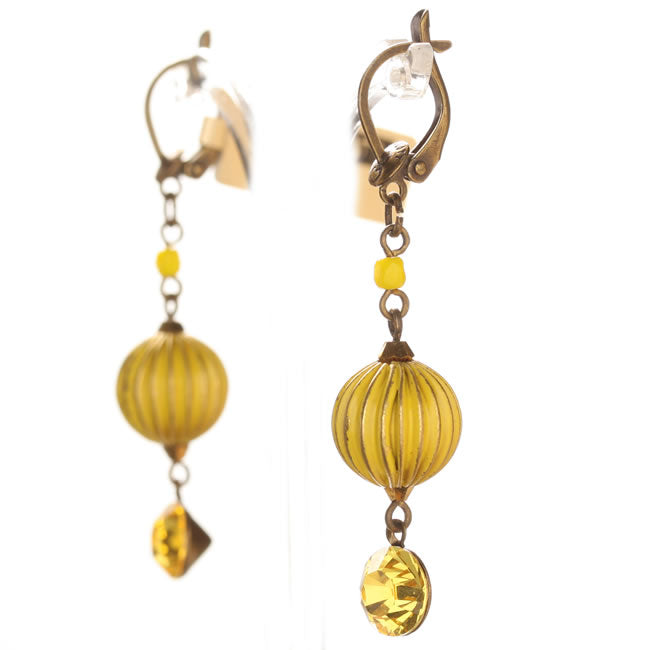 Konplott, Indianafrica Earrings, Yellow,Gold