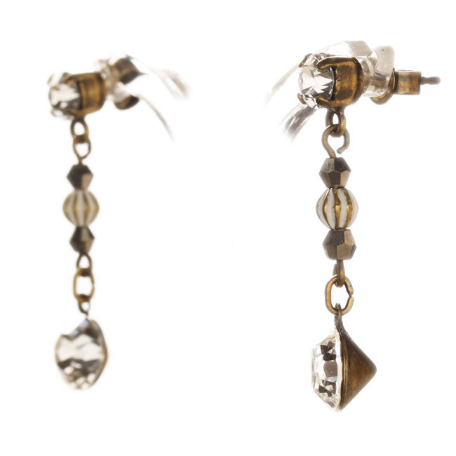 Earrings, White,Gold