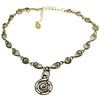 Konplott, Twisted Lady Gorgeous allround necklace with a centre drop, White/Crystal/Gold