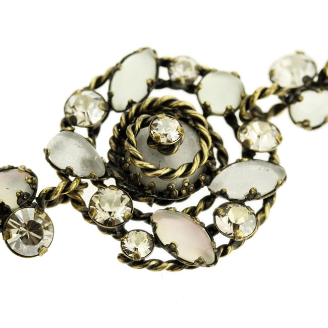 Konplott, Twisted Lady Spectacular Most Elaborate Bracelet, White/Crystal/Gold