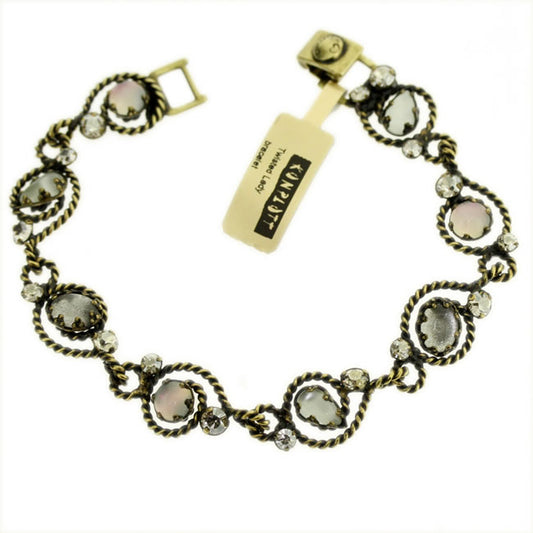 Konplott, Twisted Lady Dainty Bracelet, White/Crystal/Gold