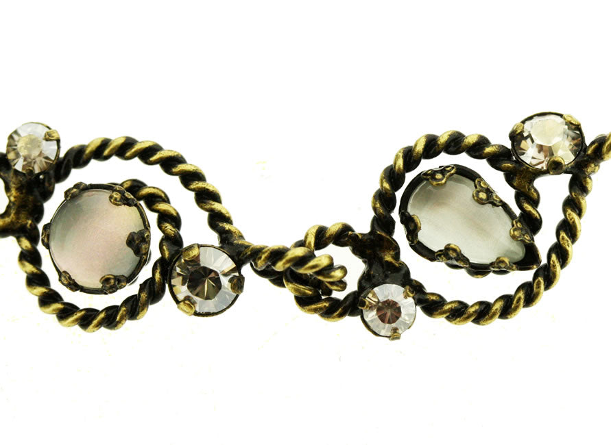 Konplott, Twisted Lady Dainty Bracelet, White/Crystal/Gold