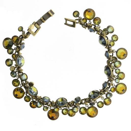 Konplott, Waterfalls Crystal Extravaganza Bracelet, Petrol/Gold