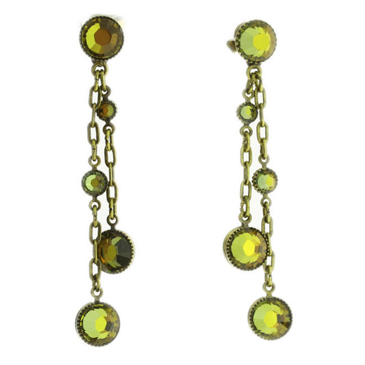 Konplott, Waterfalls Twin Chain Drop Earrings, Petrol/Gold