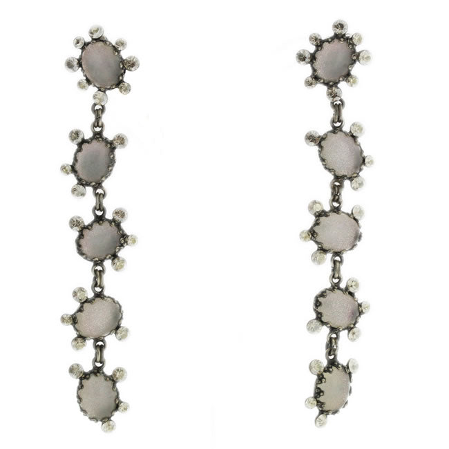 Konplott, Melody Drops Long Dangly Earrings, Crystal/Silver