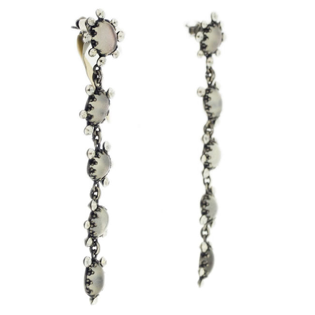 Konplott, Melody Drops Long Dangly Earrings, Crystal/Silver