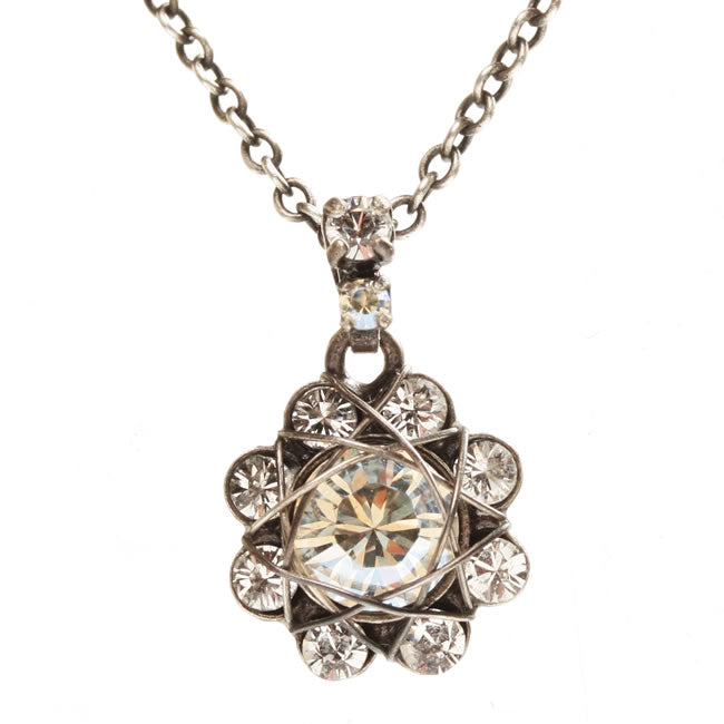 Konplott, 70's Circles Pretty Little Pendant, Crystal/Silver