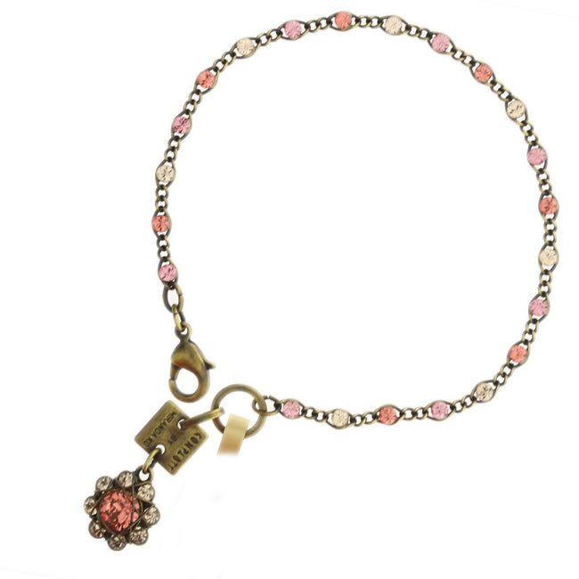 Konplott, 70's Circles Pretty Bracelet, Rose/Crystal/Gold