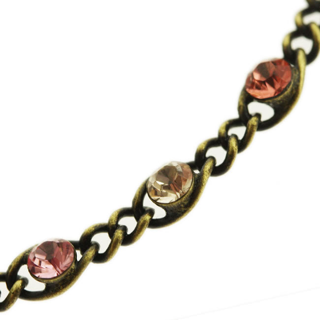 Konplott, 70's Circles Pretty Bracelet, Rose/Crystal/Gold