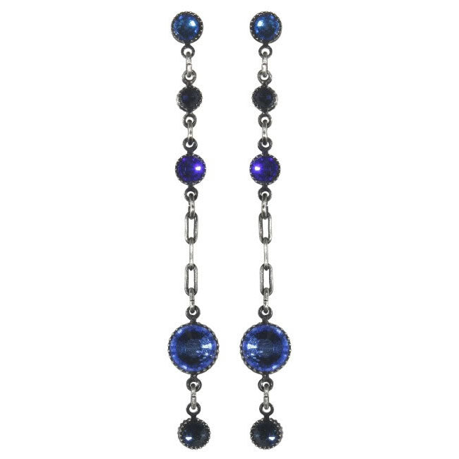 Konplott, Waterfalls Single Drop Earrings, Blue/Silver