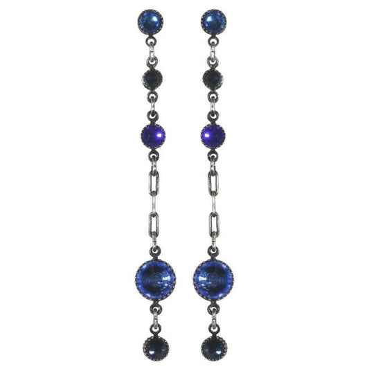 Konplott, Waterfalls Single Drop Earrings, Blue/Silver