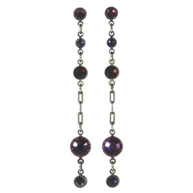 Konplott, Waterfalls Single Drop Earrings, Purple/Gold