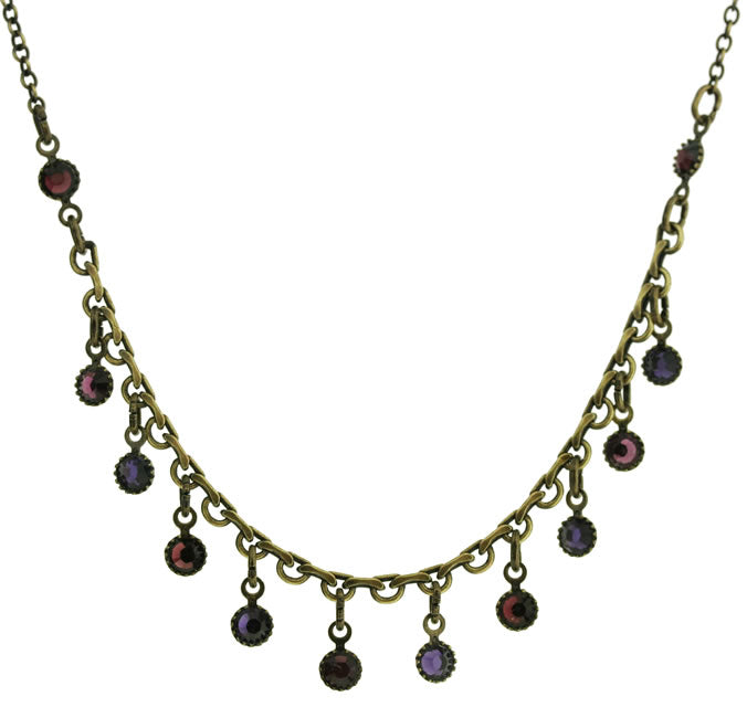 Konplott, Waterfalls Dainty Necklace, Purple/Gold