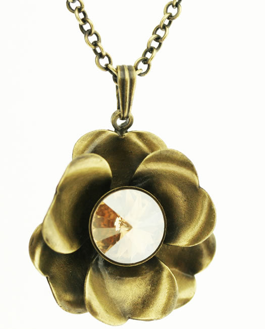 Clubbing Bugs Flower Pendant, Light Brown/Gold