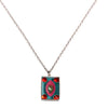 Konplott, Souvenir D Afrique Rectangular Small Drop Pendant, Turquoise,Multi,Silver