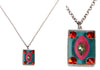 Konplott, Souvenir D Afrique Rectangular Small Drop Pendant, Turquoise,Multi,Silver