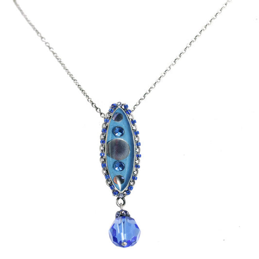 Konplott, Souvenir D Afrique Drop Pendant, Blue/Silver