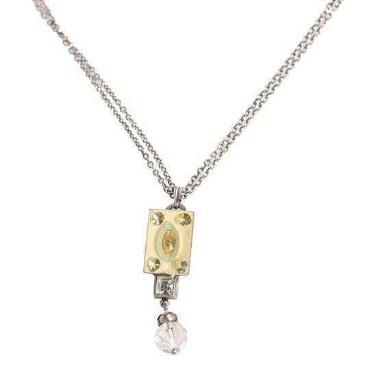 Konplott, Souvenir D Afrique Rectangular Pendant, Cream/Multi/Silver