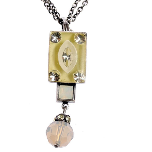 Konplott, Souvenir D Afrique Rectangular Pendant, White/Multi/Silver