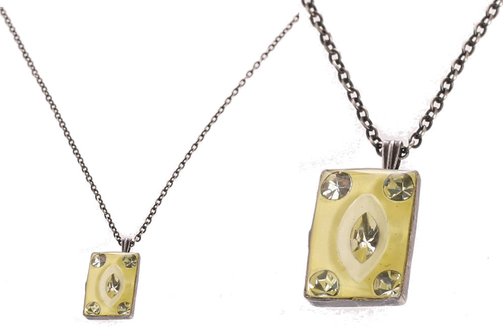 Konplott, Souvenir D Afrique Rectangular Small Drop Pendant, White,Multi,Silver