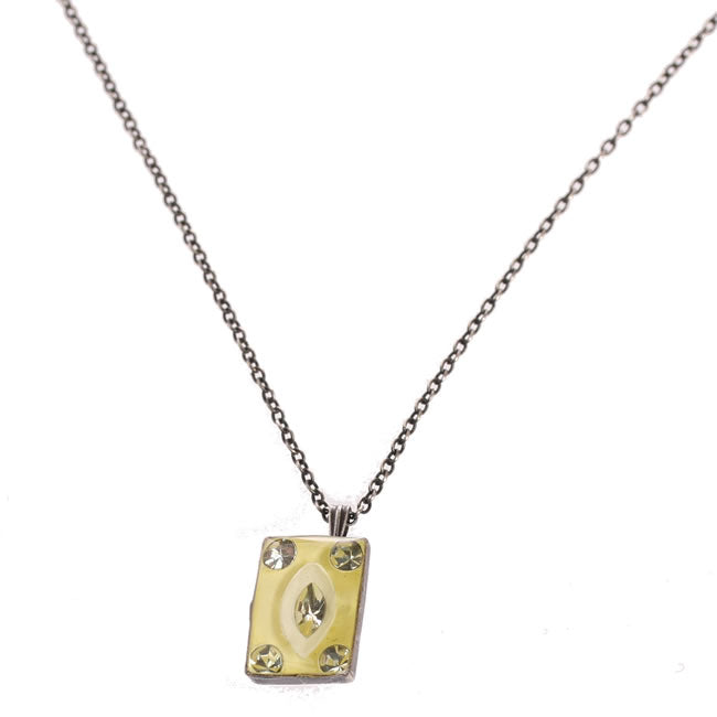 Konplott, Souvenir D Afrique Rectangular Small Drop Pendant, White,Multi,Silver