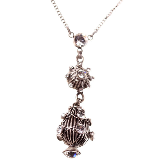 Konplott, Oriental Architecture Drop Necklace, Crystal/Silver