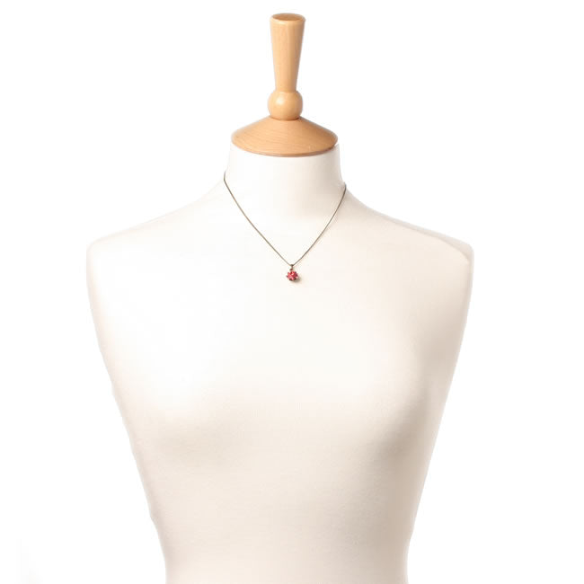 Smaller Pendant Necklace, Coral/Gold