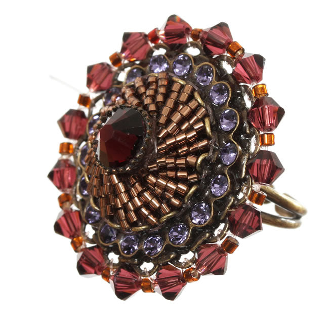 Konplott, African Glam Ring, Purple/Multi/Gold