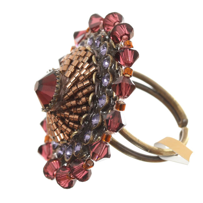 Konplott, African Glam Ring, Purple/Multi/Gold