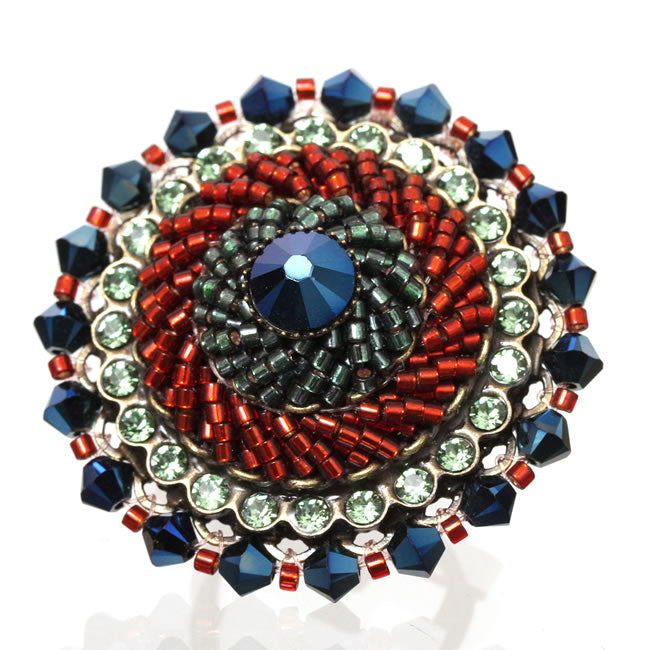 Konplott, African Glam Ring, Green/Multi/Gold