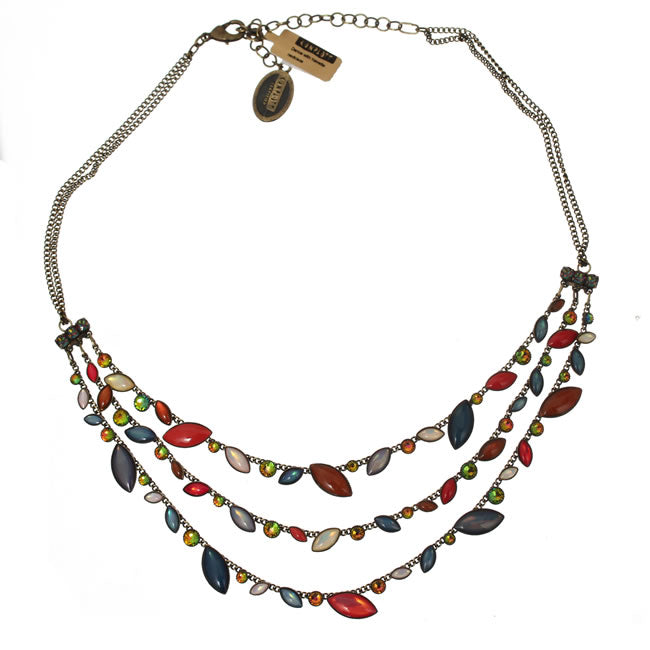 Konplott, Elaborate Dance with Navette Necklace, Multi/Gold