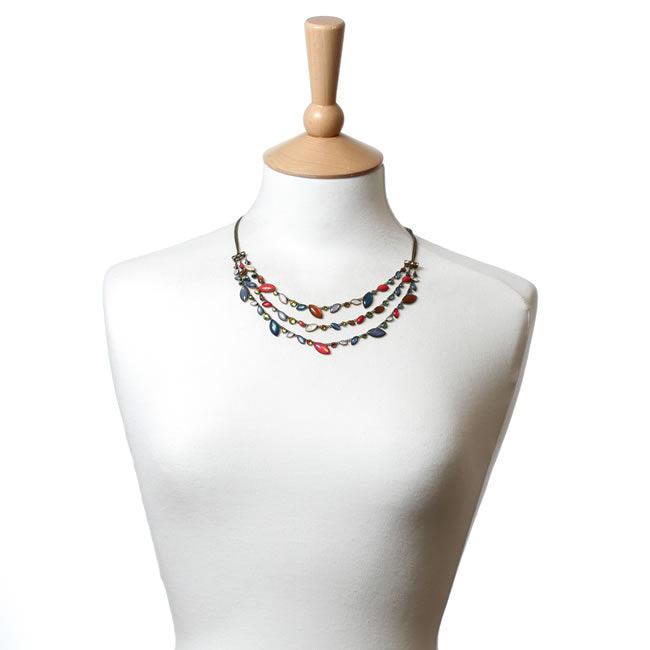 Konplott, Elaborate Dance with Navette Necklace, Multi/Gold